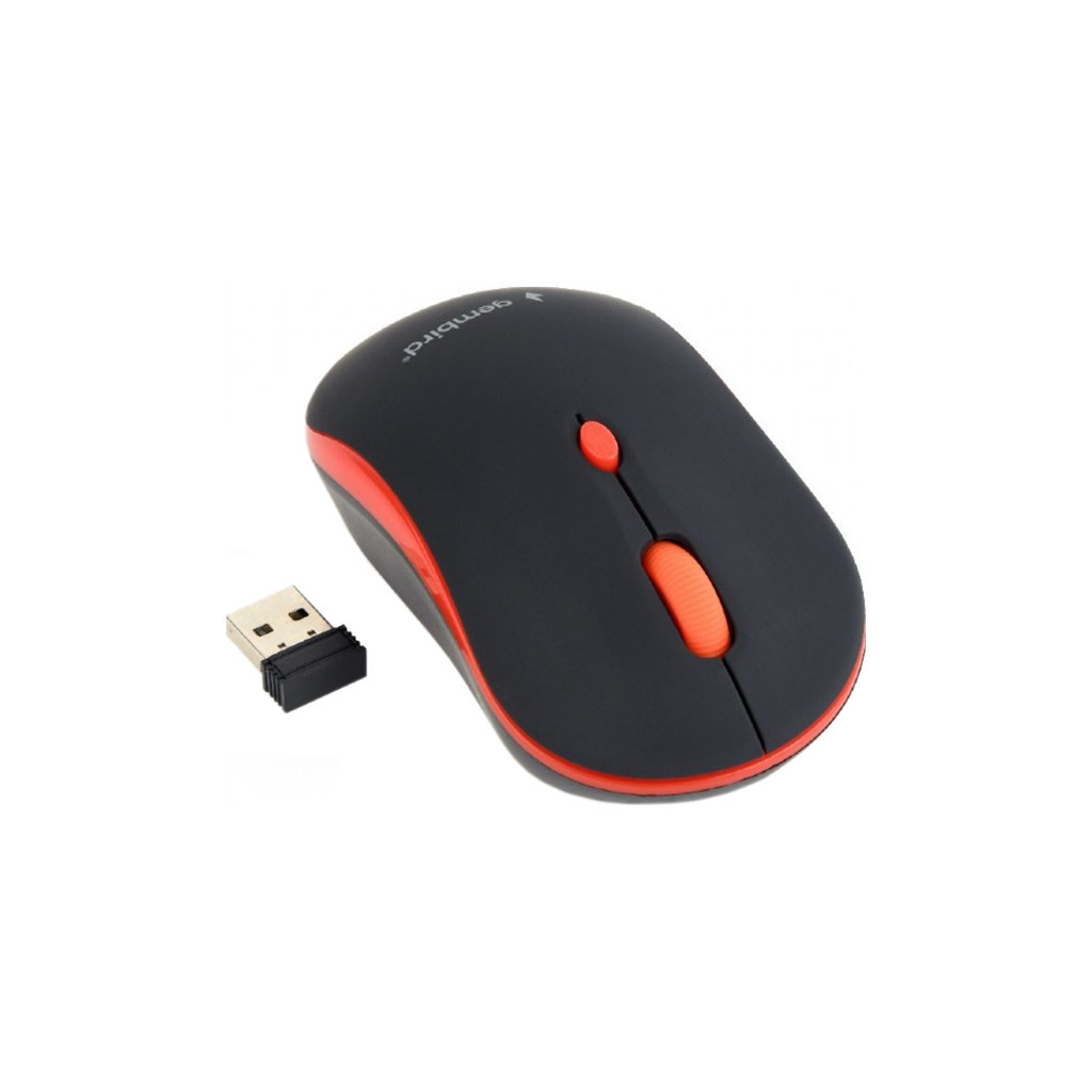 Мишка Gembird MUSW-4B-03-R Black+Red (MUSW-4B-03-R) - фото 1