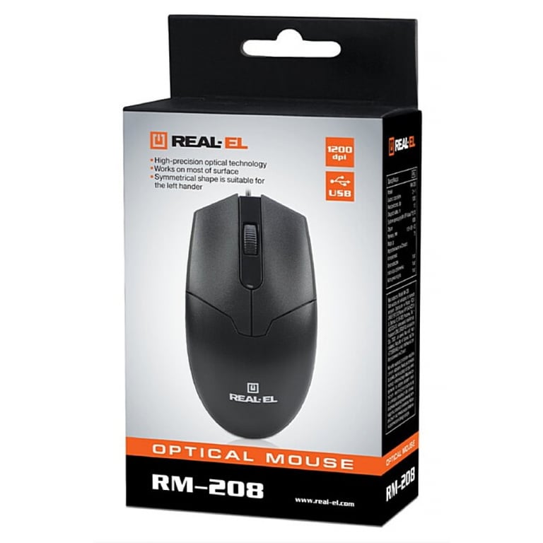 Мишка REAL-EL RM-208 USB Black - фото 10