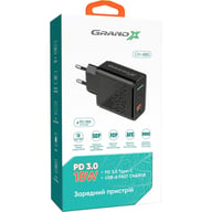 Зарядний пристрій Grand-X Fast Сharge 6-в-1 PD 3.0, QС3.0, AFC,SCP,FCP,VOOC 1USB+1Type (CH-880) - фото 5