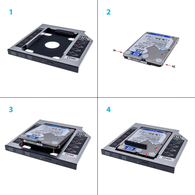 Фрейм-перехідник Grand-X HDD 2,5'' SATA2/SATA3 Slim 9,5mm (HDC-24С) - фото 4