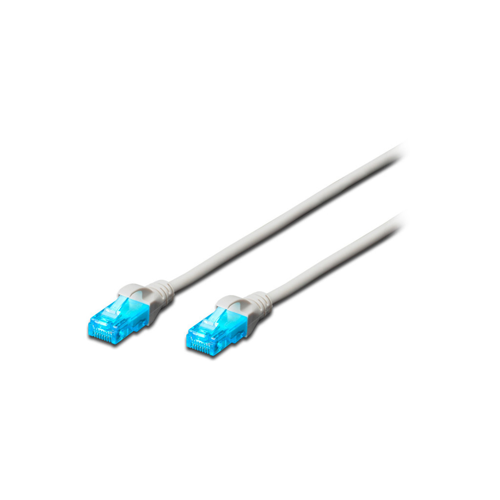 Патч-корд 0.5м, UTP, cat.5e, CCA, white Digitus (DK-1512-005/WH) - фото 1