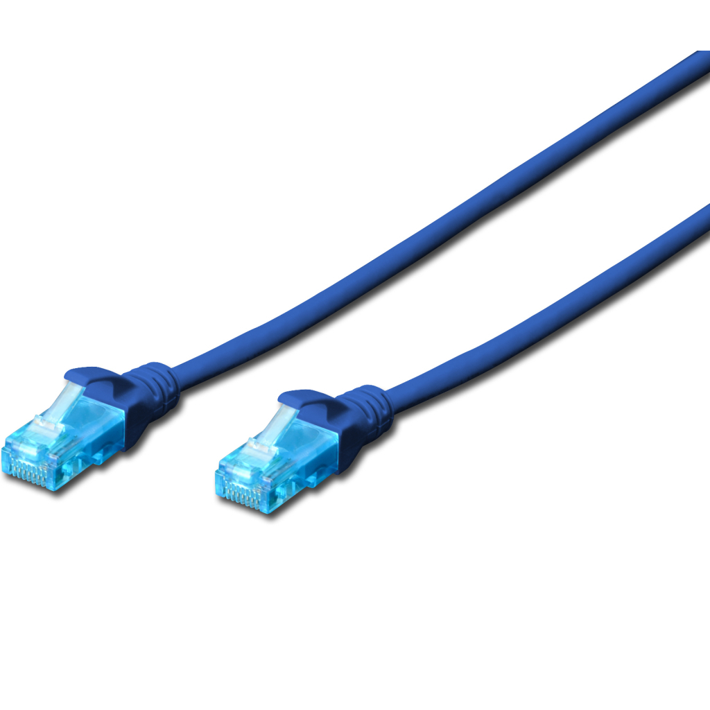 Патч-корд 0.5м, UTP, cat.5e, CCA, blue Digitus (DK-1512-005/B) - фото 1