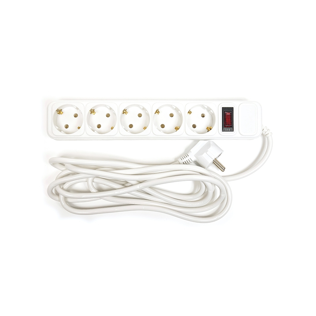 Мережевий фільтр живлення PowerPlant 3 м, 5 розеток, евростандарт (JY-1056/3) (PPSA10M30S5B) - фото 1