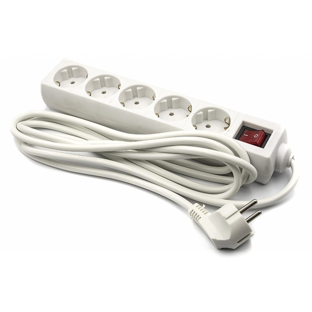 Мережевий фільтр живлення PowerPlant 3 м, 5 розеток, 3x1.0мм2 (PPSA08M30S5) - фото 1