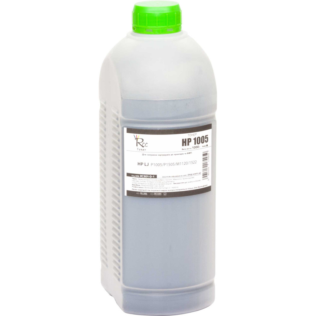 Тонер HP LJ P1005/P1505/M1120/1522, 1000г Black RC (RC801-D-1) - фото 1
