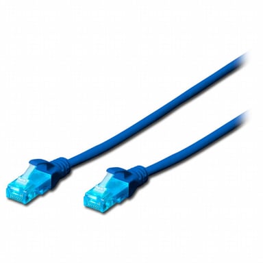 Патч-корд 1м, UTP, cat.5e, AWG 26/7, CCA, PVC, blue Digitus (DK-1512-010/B) - фото 1