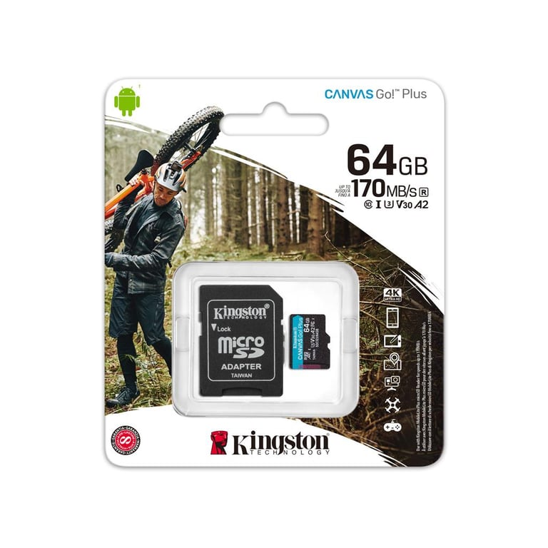 Карта пам'яті Kingston 64GB microSDXC class 10 UHS-I U3 A2 Canvas Go Plus (SDCG3/64GB) - фото 3
