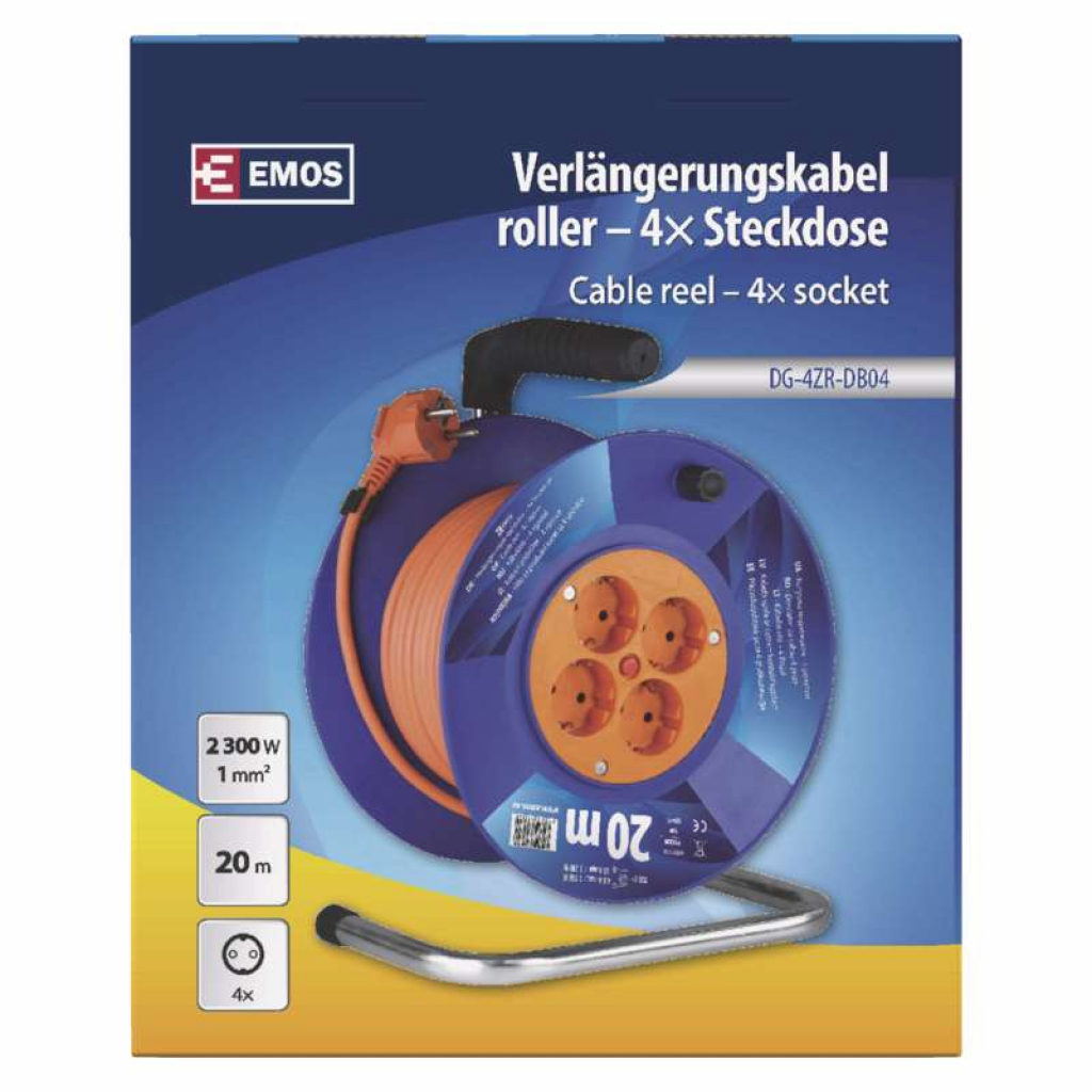Мережевий подовжувач EMOS катушка 4 роз., 20 м (P09220) - фото 5 Мережевий подовжувач EMOS катушка 4 роз., 20 м (P09220) - фото 5