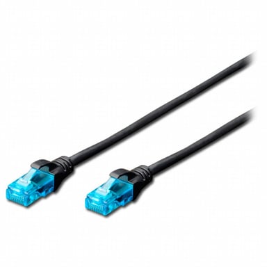 Патч-корд 5м, UTP, cat.5e, AWG 26/7, CCA, PVC, black Digitus (DK-1512-050/BL) - фото 1