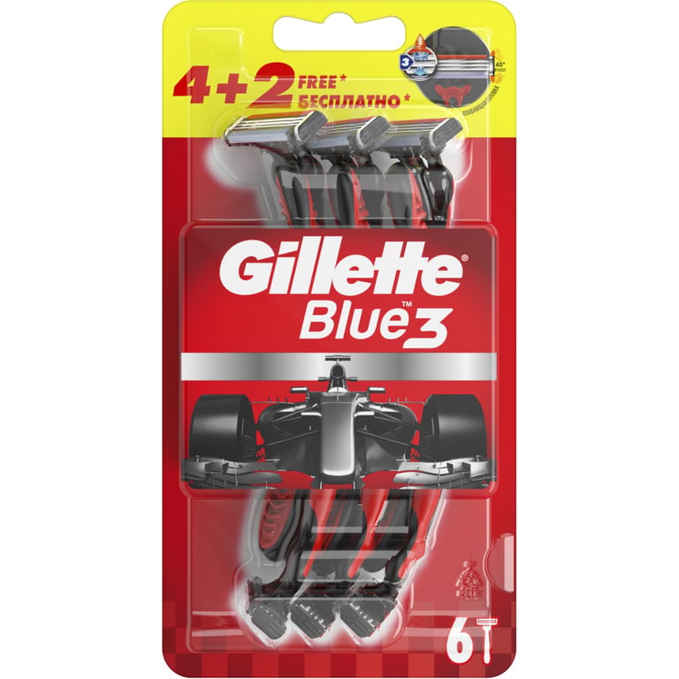 Бритва Gillette Blue 3 6 шт. (7702018516759/7702018362585) - фото 1