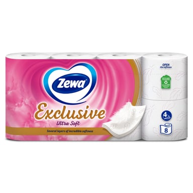 Туалетний папір Zewa Exclusive Ultra Soft 4 шари 8 рулонів (7322541046532/7322541191041) - фото 1