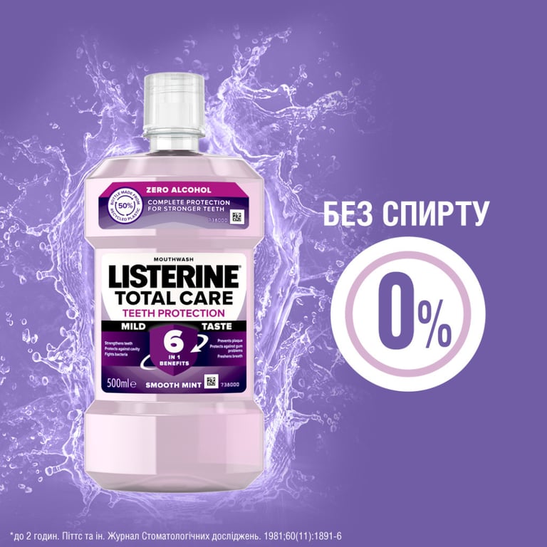 Ополіскувач для порожнини рота Listerine Total Care 500 мл (3574661287522/3574660721980) - фото 5