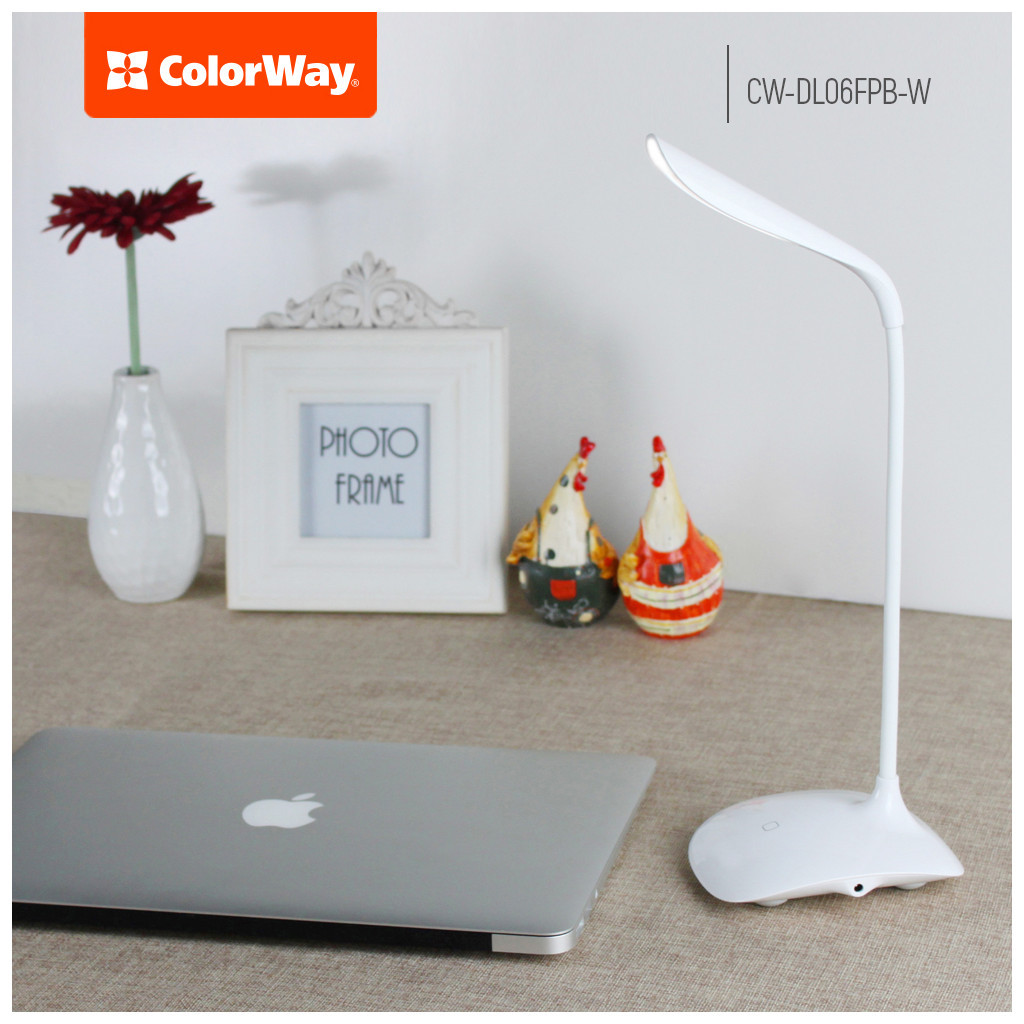 Настільна лампа ColorWay LED Portable & Flexible with built-in accumulator 500mAh (CW-DL06FPB-W) - фото 5 Настільна лампа ColorWay LED Portable & Flexible with built-in accumulator 500mAh (CW-DL06FPB-W) - фото 5