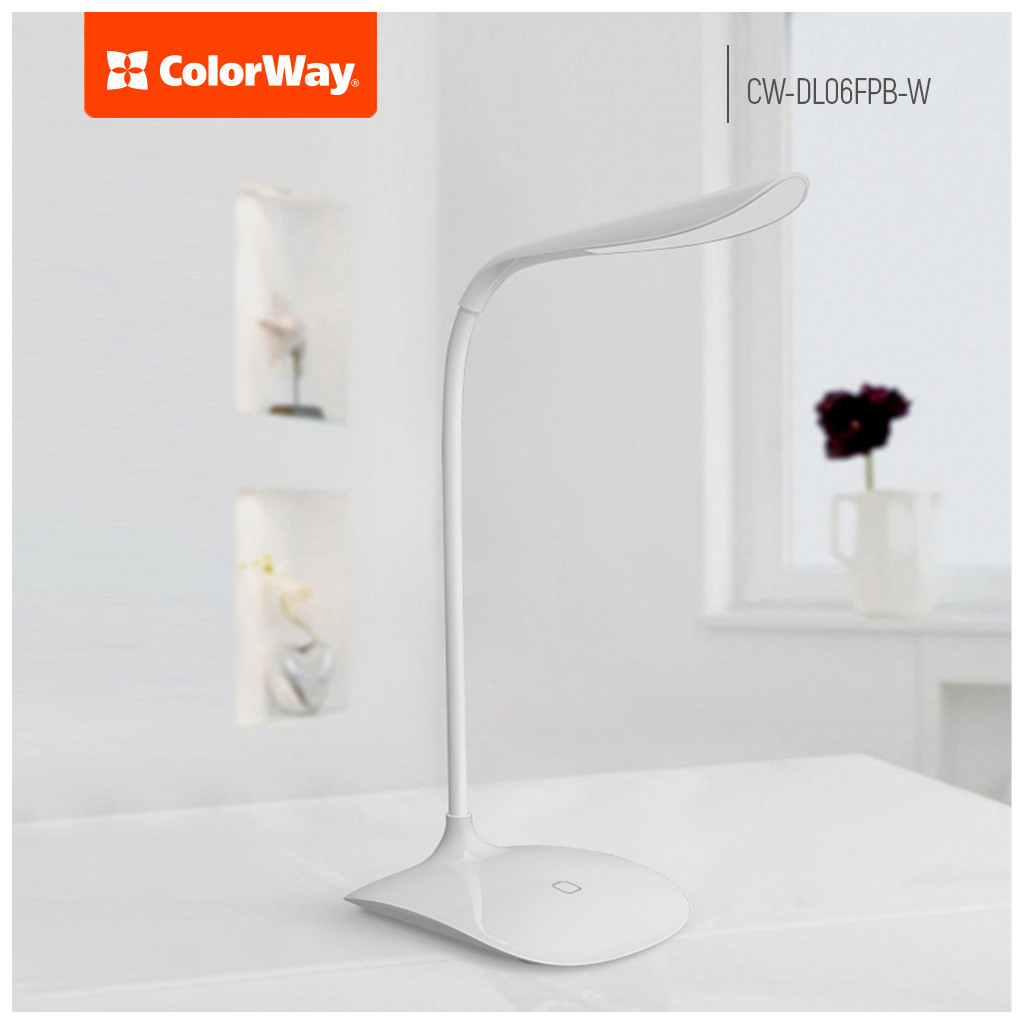 Настільна лампа ColorWay LED Portable & Flexible with built-in accumulator 500mAh (CW-DL06FPB-W) - фото 7 Настільна лампа ColorWay LED Portable & Flexible with built-in accumulator 500mAh (CW-DL06FPB-W) - фото 7