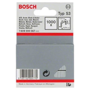 Скоби для будівельного степлера Bosch 12мм ТИП 53, 1000шт (1.609.200.367) - фото 1