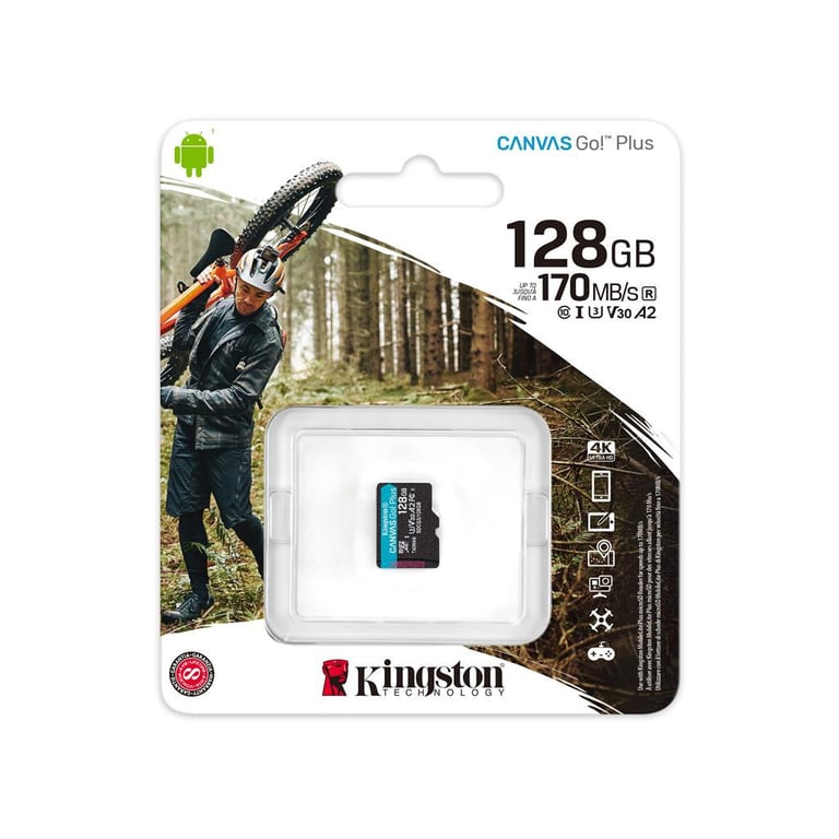 Карта пам'яті Kingston 128GB microSD class 10 UHS-I U3 A2 Canvas Go Plus (SDCG3/128GBSP) - фото 3