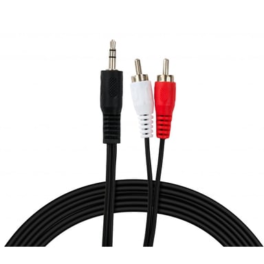 Кабель мультимедійний Jack 3.5mm male to 2xRCA 5.0m Vinga (VCPDCJ35MRCA25BK) - фото 1
