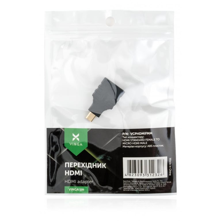 Перехідник HDMI AF to HDMI D (micro) AM Vinga (VCPHDMIFMM) - фото 4