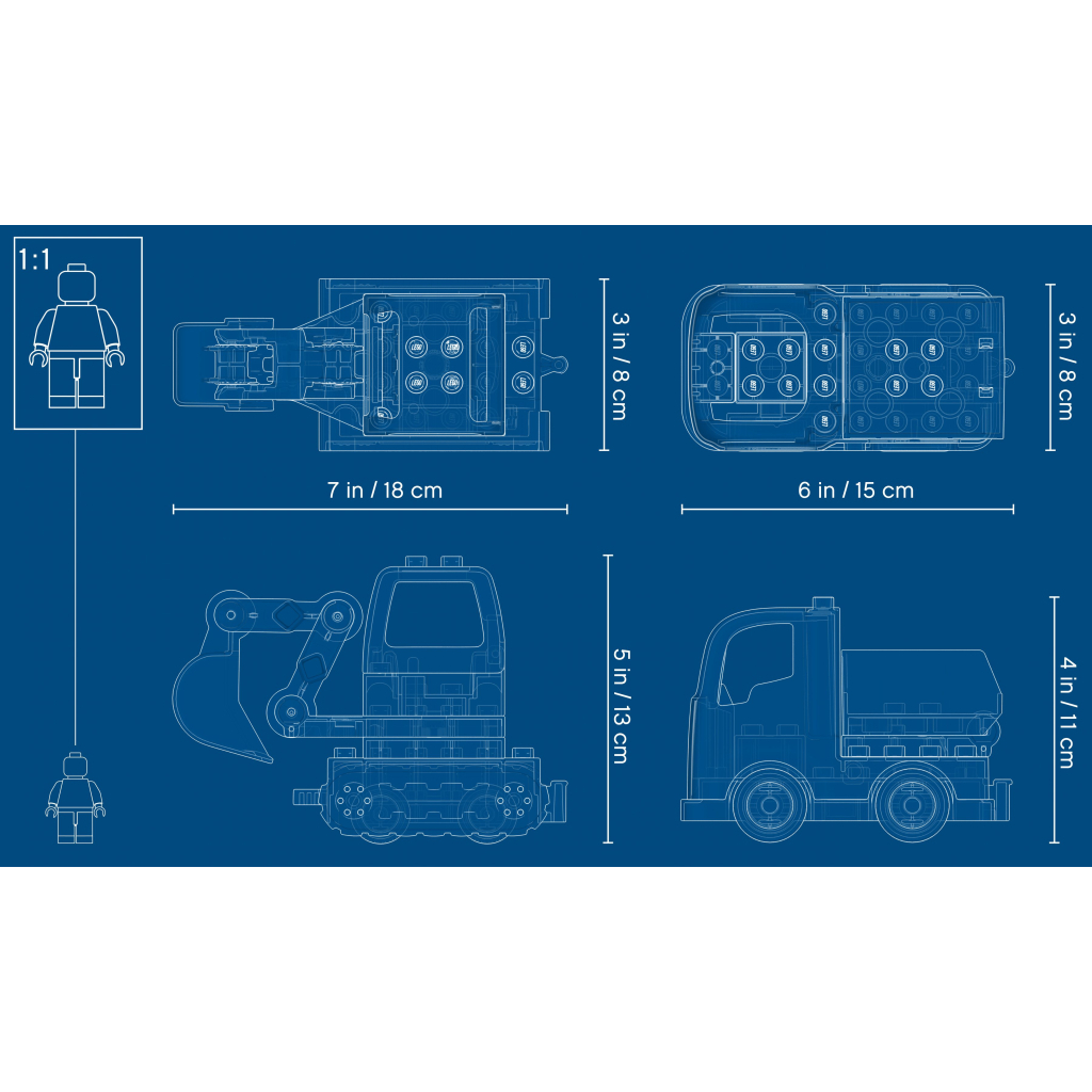 Конструктор LEGO Вантажівка і гусеничний екскаватор (10931) - фото 8 Конструктор LEGO Вантажівка і гусеничний екскаватор (10931) - фото 8