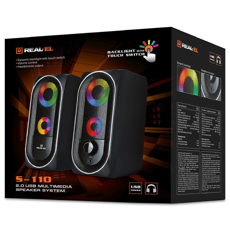 Акустична система REAL-EL S-110 USB Black - фото 8