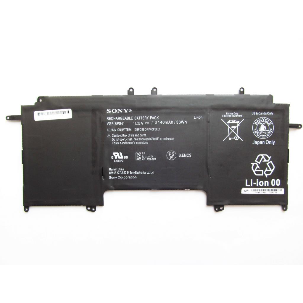 Акумулятор до ноутбука Sony VGP-BPS41, 3140mAh (36Wh), 3cell, 11.25V, Li-ion (A47490) - фото 2 Акумулятор до ноутбука Sony VGP-BPS41, 3140mAh (36Wh), 3cell, 11.25V, Li-ion (A47490) - фото 2