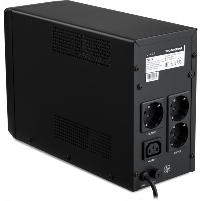 Пристрій безперебійного живлення Vinga LED 1200VA ( VPC-1200PRM3 ) (VPC-1200PRM3) - фото 3