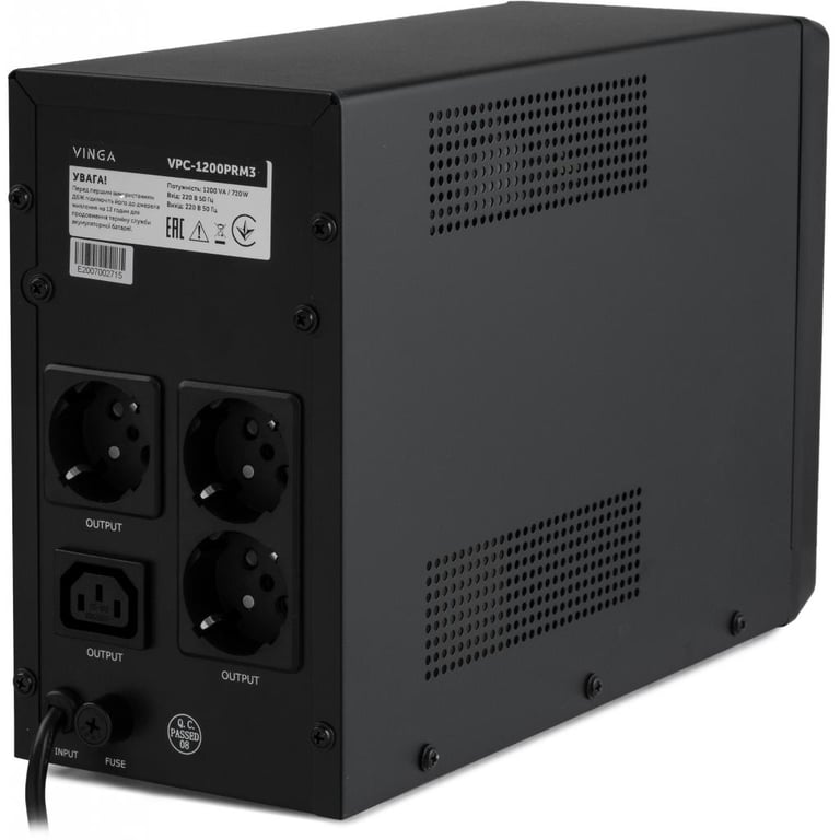 Пристрій безперебійного живлення Vinga LED 1200VA ( VPC-1200PRM3 ) (VPC-1200PRM3) - фото 4