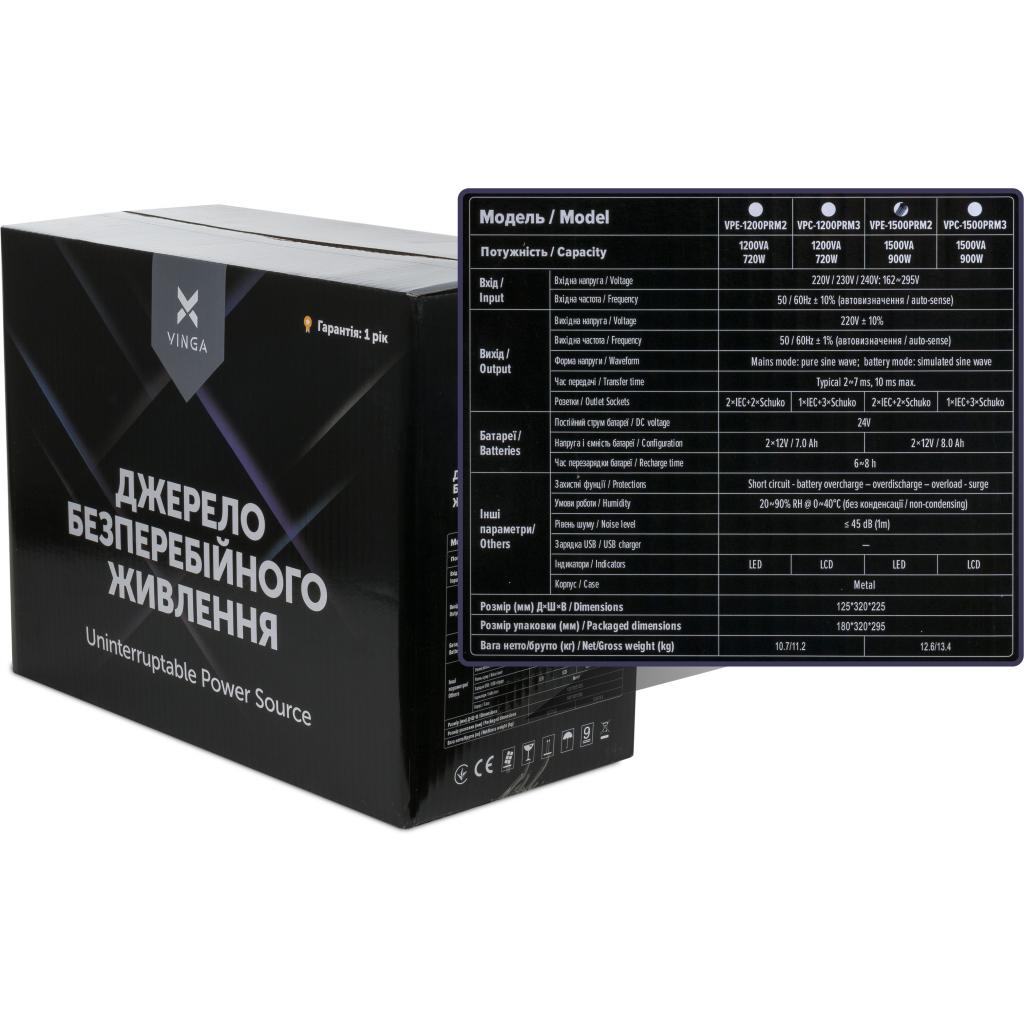 Пристрій безперебійного живлення Vinga LED 1500VA ( VPE-1500PRM2 ) (VPE-1500PRM2) - фото 6 Пристрій безперебійного живлення Vinga LED 1500VA ( VPE-1500PRM2 ) (VPE-1500PRM2) - фото 6