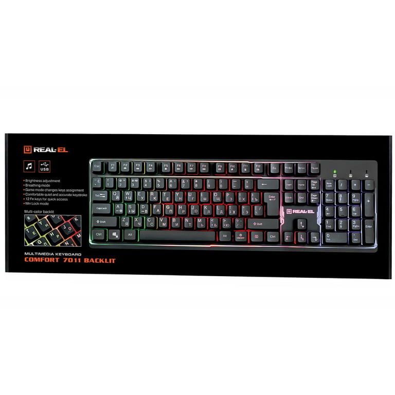 Клавіатура REAL-EL 7011 Comfort Backlit Black - фото 9