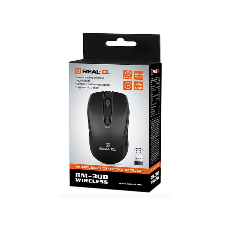 Мишка REAL-EL RM-308 Wireless Black - фото 10