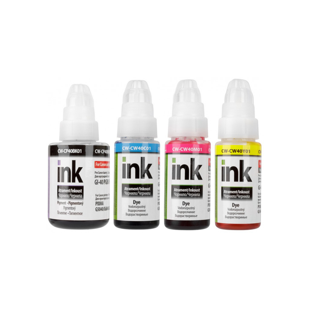 Чорнило ColorWay Canon GI-40 SET BK/С/M/Y 135мл+3х70мл (CW-CP40/CW40SET01) - фото 1