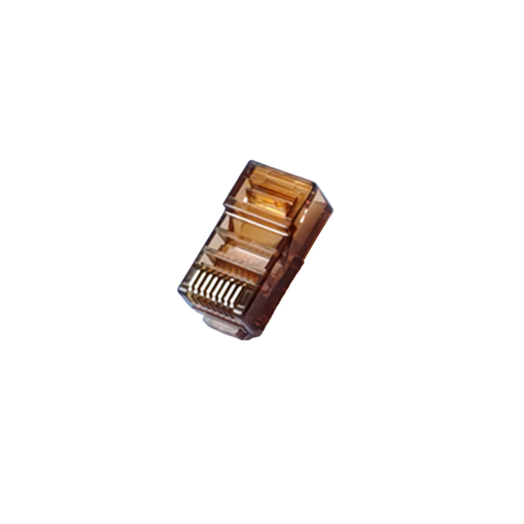 Конектор Merlion RJ45 cat.5e UTP 8P8C Brown 100 шт (RJ45ML-BN / 05356) - фото 1