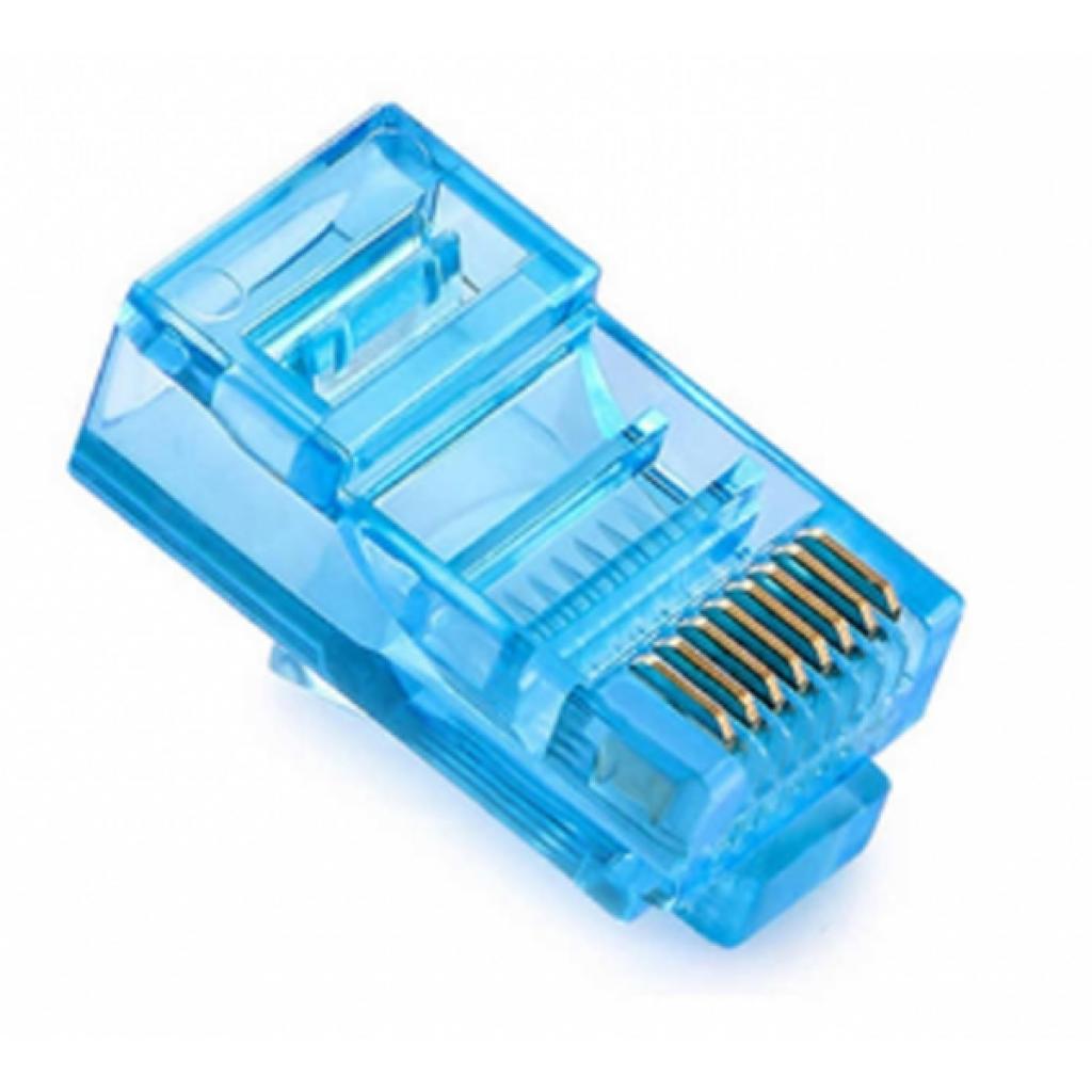 Конектор RJ45 cat.5e UTP 8P8C Blue 100 шт Merlion (05355) - фото 1 Конектор RJ45 cat.5e UTP 8P8C Blue 100 шт Merlion (05355) - фото 1