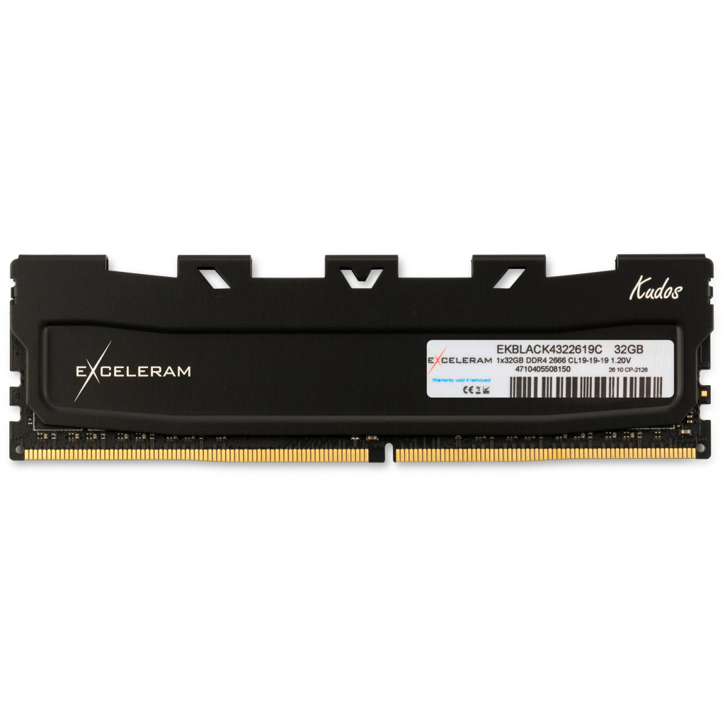 Модуль пам%27яті для комп%27ютера DDR4 32GB 2666 MHz Black Kudos eXceleram (EKBLACK4322619C) - головне фото