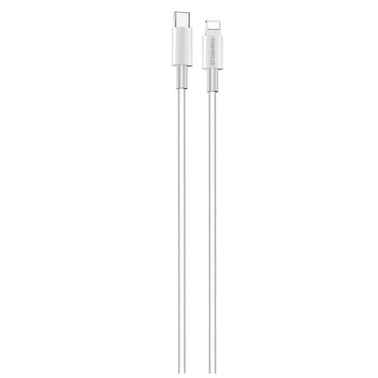 Дата кабель USB-C to Lightning 1.0m 3A white ColorWay (CW-CBPDCL032-WH) - фото 2