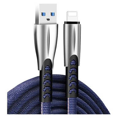 Дата кабель USB 2.0 AM to Lightning 1.0m zinc alloy blue ColorWay (CW-CBUL010-BL) - фото 1