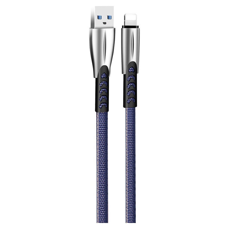 Дата кабель USB 2.0 AM to Lightning 1.0m zinc alloy blue ColorWay (CW-CBUL010-BL) - фото 2
