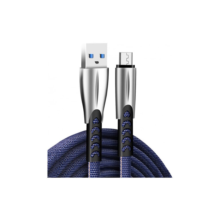 Дата кабель USB 2.0 AM to Micro 5P 1.0m zinc alloy blue ColorWay (CW-CBUM011-BL) - фото 1