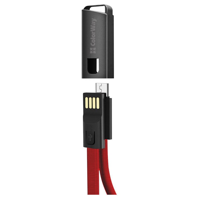 Дата кабель USB 2.0 AM to Micro 5P 0.22m red ColorWay (CW-CBUM022-RD) - фото 3
