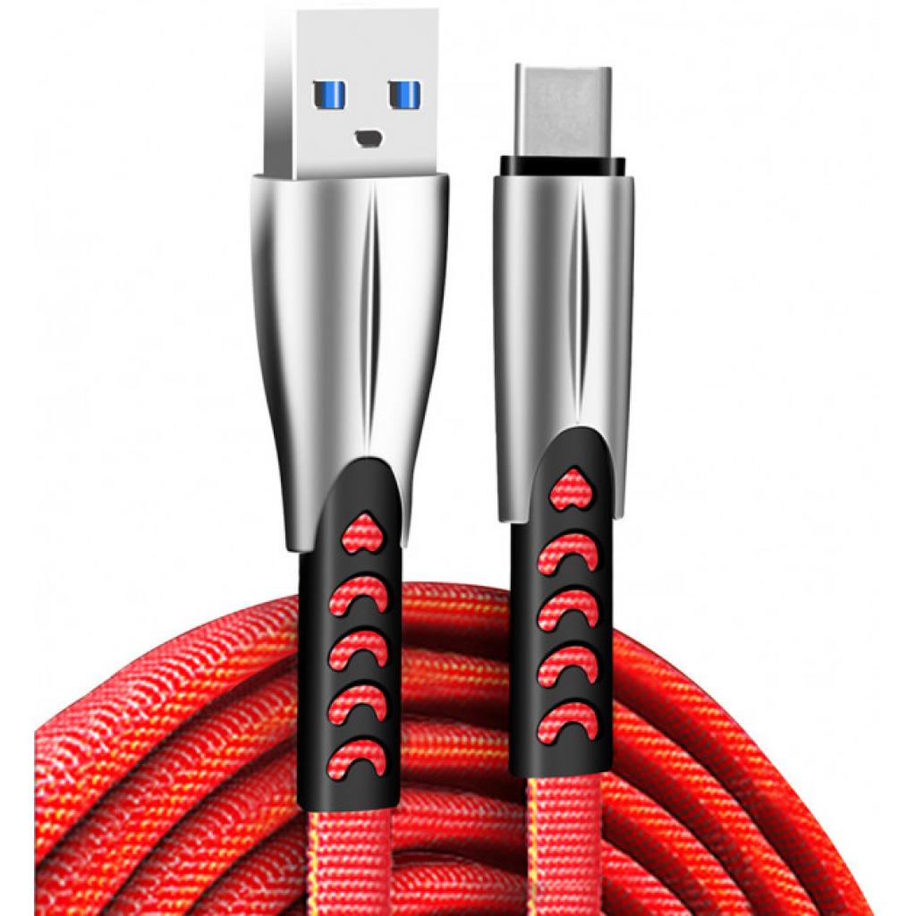 Дата кабель USB 2.0 AM to USB-C 1.0m zinc alloy red ColorWay (CW-CBUC012-RD) - фото 1