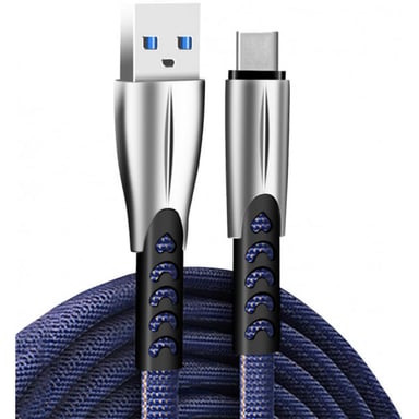 Дата кабель USB 2.0 AM to Type-C 1.0m zinc alloy blue ColorWay (CW-CBUC012-BL) - фото 1