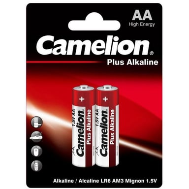 Батарейка Camelion AA LR6 Plus Alkaline * 2 (LR6-BP2) - фото 1