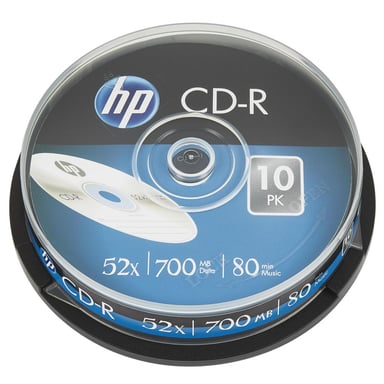 Диск CD HP CD-R 700MB 52X 10шт Spindle (69308/CRE00019-3) - фото 1