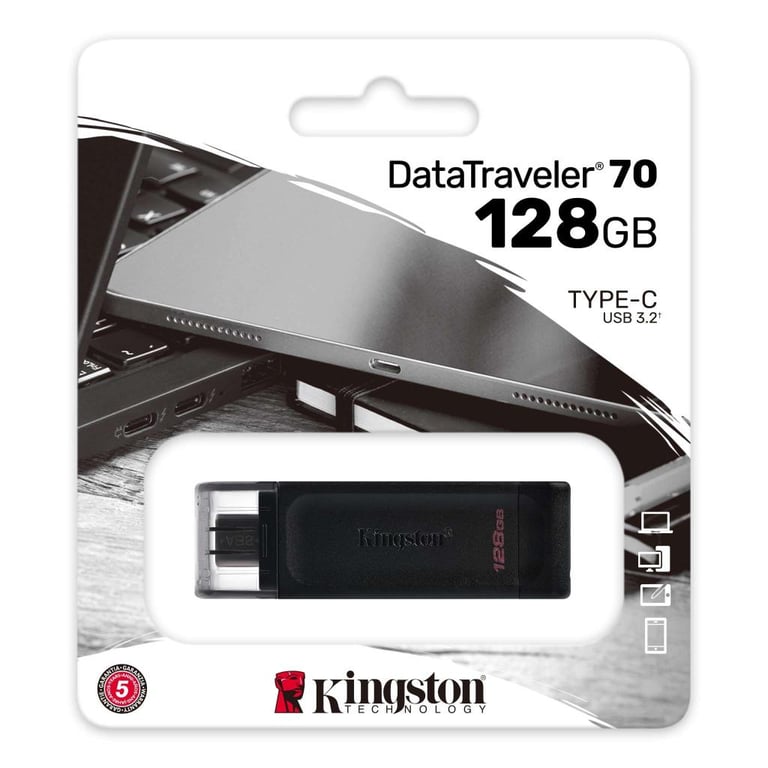 USB флеш накопичувач Kingston 128GB DataTraveler 70 USB 3.2 / Type-C (DT70/128GB) - фото 3