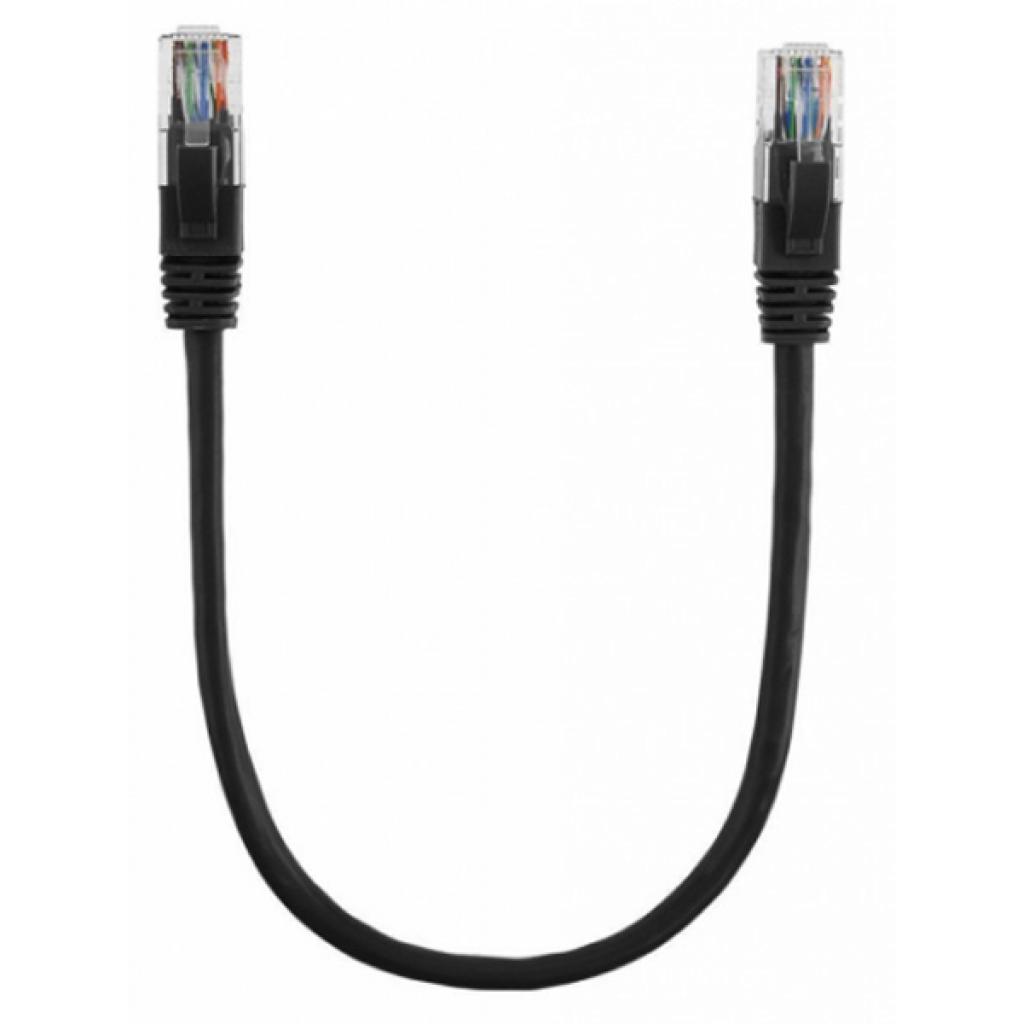 Патч-корд 0.3м, UTP, cat.5e, CCA, black Ritar (PCR-CCA/0.3Bk / 11359) - фото 1