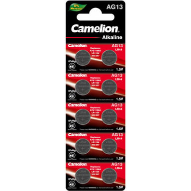 Батарейка AG13 / LR1154 / LR44 / V13GA Alkaline * 10 Camelion (AG13-BP10) - фото 1