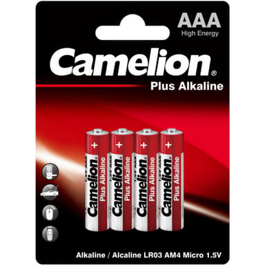 Батарейка Camelion AAA LR03 Plus Alkaline * 4 (LR03-BP4) - фото 1