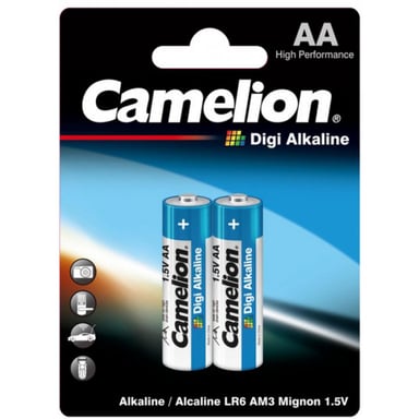 Батарейка Camelion AA LR6 Digi Alkaline * 2 (LR6-BP2DG) - фото 1