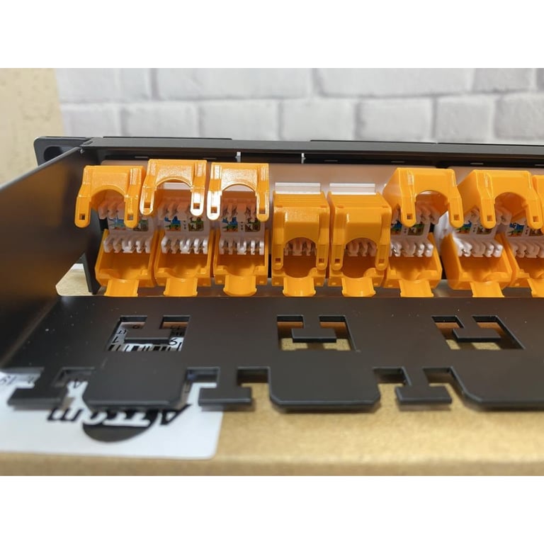 Патч-панель 19" 24хRJ-45 UTP 1U cat.6, в зборі з Keystone, Organizer Atcom (P6148) - фото 3