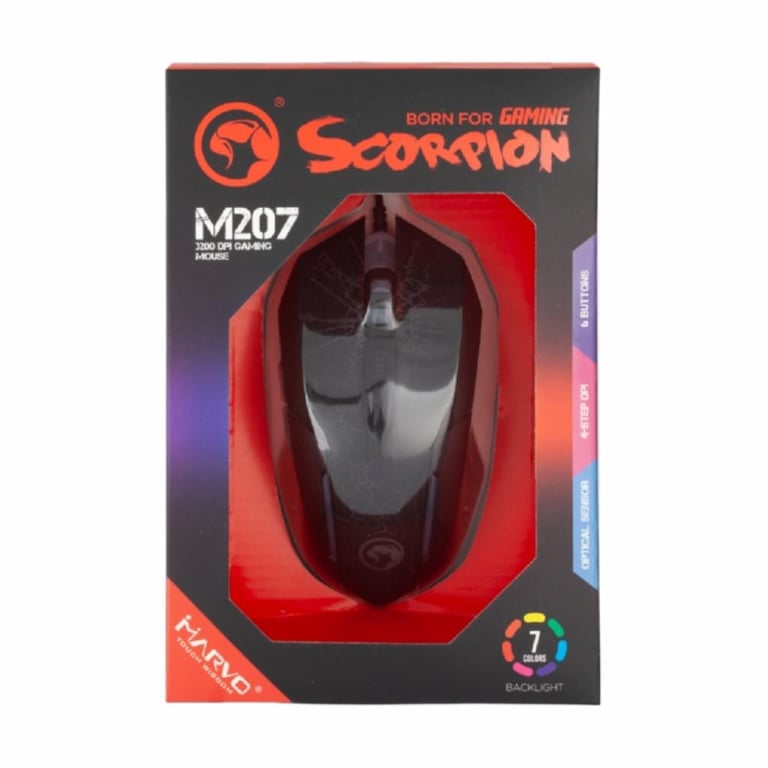 Мишка Marvo M207 LED USB Black (M207) - фото 4